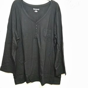 Roaman's plus size 2x black long sleeve shirt NWOT